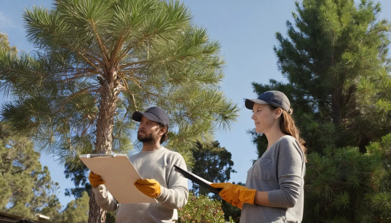 Homeowner reviewing a tree with a local provider in the Hollywood area